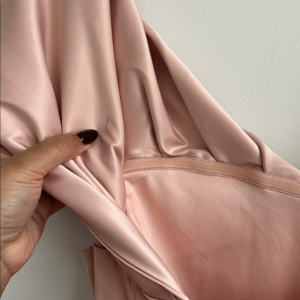 NWT LEAU Blush Elegant Off-Shoulder  “Divine Satin Corset Dress”! - Picture 9 of 11